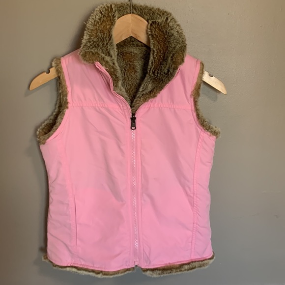 Girls reversible faux fur vest - Picture 2 of 2